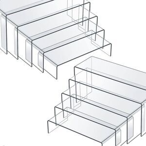 10 piece set of clear acrylic display risers 5 sizes for candy or jewelry, etc.